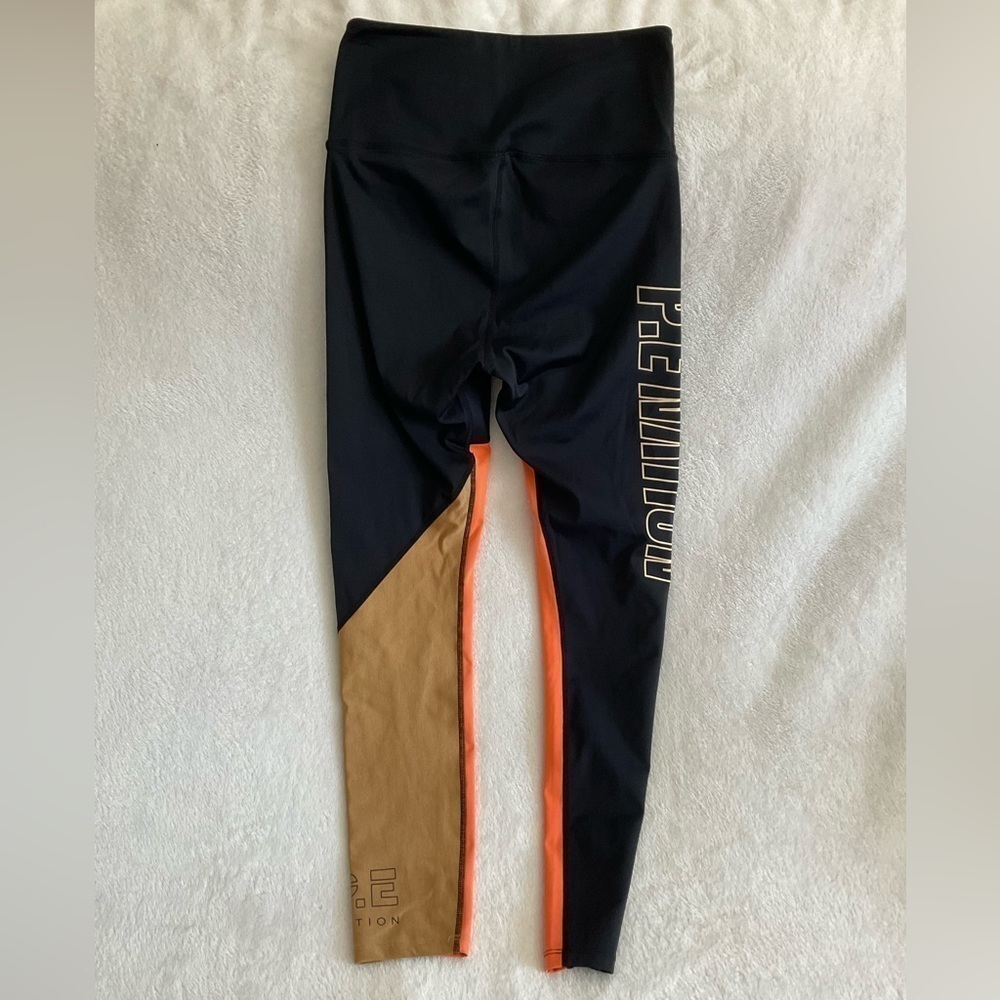 Sz S P.E NATION Leggings Comeback Colorblock Black Orange Tan Spellout Logo - Picture 6 of 9